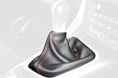 RedlineGoods Schaltsack Manschette EUR kompatibel mit Honda Civic 2012-15. Maßgeschneidert - Nicht universell. Echtes Top Qualitat Italienisches Leder. Schwarz mit Camel Faden
