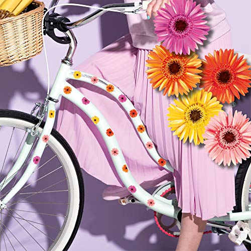 Wandtattoo Loft Fahrradaufkleber für Kinderfahrräder, 35 Stück, farbenfrohe Gerbera Motiv, Fahrradsticker, Aufkleber für Fahrrad, Sticker für Kinder, Aufkleber Laufrad, Fahrraddekoration