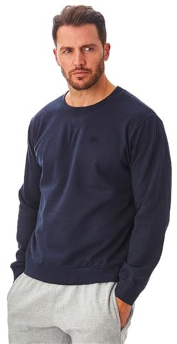Iron Mountain IMSWT205 Men's Reclaimed Yarn Anti Pil Top Jumper Pullover Sweater Crew Neck Soft Fleece Sweatshirt, Navy, XL