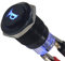 ETOPARS Schwarzer Fall 19mm 12V 5A Kfz Blau Licht Hupe Lautsprecher Druckknopf Kippschalter Momentschalter Wippschalter Selbst 5Pin