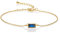 namana Zierliches blaues Armband in Gold für Frauen, Goldarmbänder für Damen und Mädchen mit blauen Steinen im Baguette-Schliff, süßes vergoldetes Armband mit einem saphirblauen Stein