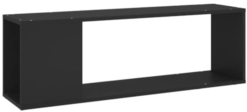 vidaXL TV Schrank mit 2 Ablagen Lowboard TV Möbel Tisch Board Sideboard Fernsehtisch Fernsehschrank HiFi-Schrank Schwarz 100x24x32cm Holzwerkstoff
