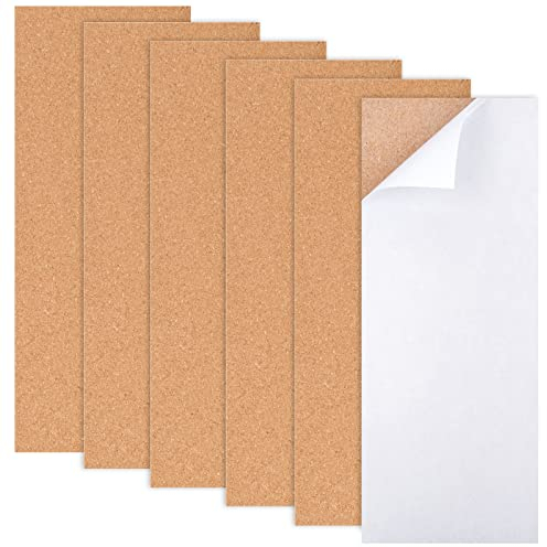 Corcho Pared Autoadhesivo, Tablones de de 6 Piezas, 35 x 14 cm, Planchas de Corcho Multiusos, Utilizada Para la Decoracion de la Oficina del Dormitorio