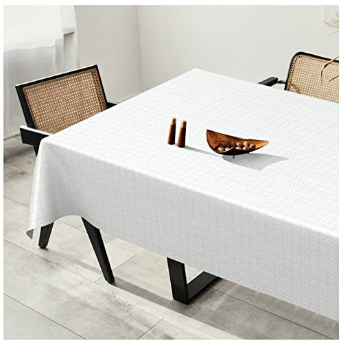 Wachstuchtischdecke Wachstuch Tischdecke abwaschbar Wachstischdecke Plastik-Tischdecken Glatt 240x140cm Schnittkante Dream Weiß