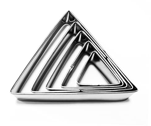 LRZCGB Triangle Cookie Cutter Set, 5 Pieces Triangle Shape Cutter Christmas Stainless Steel Baking Tool