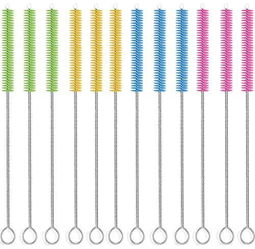KIPTVO 12PCS Straw Cleaner, Straw Cleaning Brush, Reusable Straw Brush, Straw Brushes for Cleaning, 20 cm Straw Cleaner Brush, for Glass Straw Metal Straw Baby Bottle