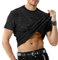 Casey Kevin Herren Glitzer T-Shirt Pailletten Hemd Shirt Metallic Shirt Sommer Oberteil Tops Für Männer Goldenes Silber Tee Mit Rundhals-Ausschnitt Clubwear Men