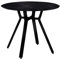 Moderne Ronde Table De Salle à Manger Style Industriel avec Plateau en Marbre Et Pieds Noirs Mid-Century Table De Loisirs pour Le Salon Cuisine Et Salle à Manger(Size:70cm,Color:Noir)
