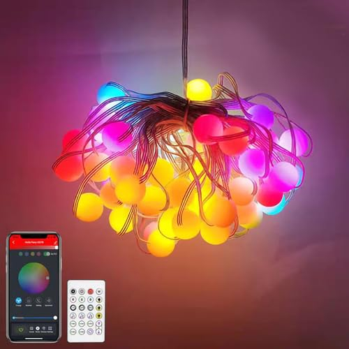 Homcloud 10 m LED-Lichterkette, intelligent, RGB für Weihnachten, RF-Fernbedienung, dimmbar, Musikmodus, Lampe für Innen, Outdoor, Haus, Party, Hochzeit, kompatibel mit Alexa Google