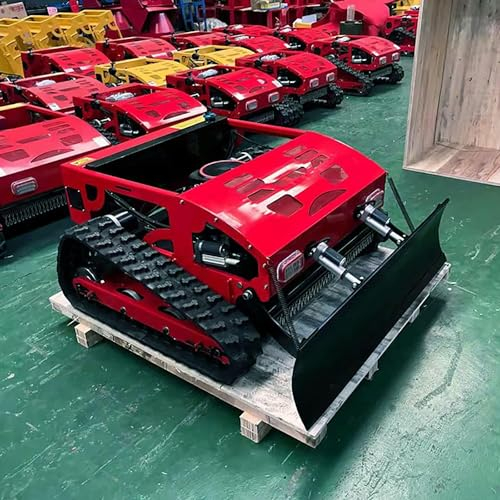 Tosaerba cingolato telecomandato da 550 mm con pala da neve, tosaerba con pendenza di 45° telecomandata, piatto di taglio regolabile, motore da 7,5 CV, ibrido gas-elettrico con ricarica automatica