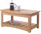 Crescent Coffee Table With Storage Shelf for Living Room, Home Furniture - Solid Oak Wooden Coffee Table - Fully Assembled - H42 x W86 x D45 cm