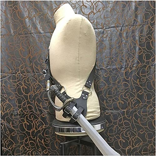 CuLtP Mittelalterlicher Vintage-Schwertgürtel, Taillenscheide, Steampunk, Pu-Lederscheide, Schwertholster, Herren, Ritterschwerthülle mit Verstellbarem Riemen, für Kostüm, Cosplay, Requisite