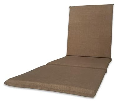 Il Tuo Artigiano Design Gepolsterte Auflage für Sonnenliege, handgefertigt, komplett abnehmbar, hergestellt in Italien, 190 x 60 cm (Beige)