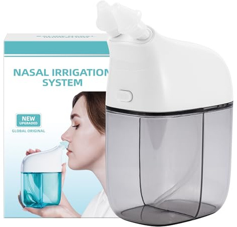SEMIOEN Système d'irrigation nasale, machine de rinçage nasal, machine de rinçage des sinus, machine de nettoyage des sinus avec réservoir d'eau et réservoir de collecte des déchets – Nettoyeur de nez