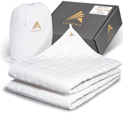 Akroma Premium Gewichtsdecke 155x220cm 12KG – Anti Stress Therapiedecke - Schwere Bettdecke zum Besser schlafen – Entspannungsdecke gegen Schlafstörung - 100% Baumwolle (OekoTex) - Weighted Blanket