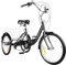 KumuJ 20 Zoll Dreirad für Erwachsene, 3-Rad-8-Gang-Seniorenfahrrad, 3-Rad-Fahrrad mit Einkaufskorb, Fahrrad mit Einkaufskorb Cargo-Bike für Erwachsene Senioren und Frauen,Höhenverstellbar (Schwarz)