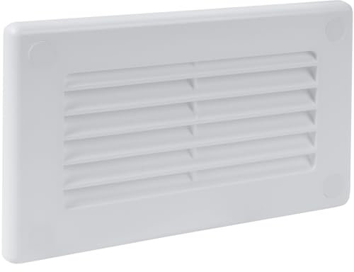 Vent Systems Rejilla rectangular de 110 x 55 mm, tubo recto o flexible y ventilación de salida, sistema de calefacción HVAC, ventilación de canal de refrigeración con rejilla protectora