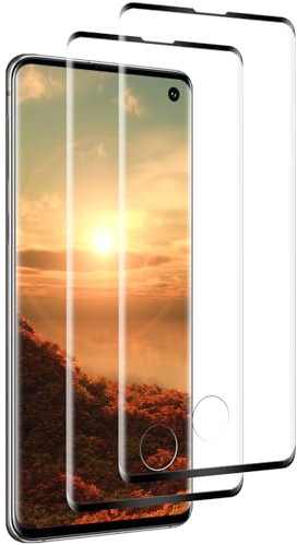 Beukei Panzer Schutz Glas für Samsung Galaxy S10, 2 Stück Glass Protector, [Blasenfrei][9H Härte][HD Klare][Anti-Kratzen] Handyfolie