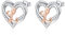 INFUSEU Buchstaben Ohrring, 925 Sterling Silber L Ohrstecker Initial Kleine Ohrringe Rosegold Herz Buchstabe A-Z Vorname Alphabet Initialen Personalisierter Schmuck Geschenke für Frauen Mädchen Damen