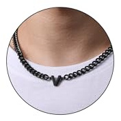 Kette Herren Halskette Kette mit Buchstaben Geschenke für Männer Junge | 6.5mm Silber Gold Schwarz Edelstahl Cuban Chain Edelstahlkette Geburtstage 18+2 Inches