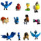 QYEHF 12PCS Vogelfiguren,realistischer Adler, Papagei, Tukan,Mini-Vogelfiguren,realistische Vogel-Tierfiguren,Paar Puppe Modell Odd Papagei Karneva