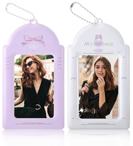 JIEYAO 2pcs Porte-Cartes Photo Kpop, Porte-Cartes Photo Porte-Cartes D'identité Avec Porte-Clés Étui Photo Mignon Idol Étui De Protection Kawaii Porte-Cartes De Crédit Pour Carte De Bus Bancaire