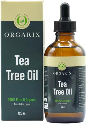 ORGARIX Tea Tree Oil – 120ml – for Skin and Acne – Pure Therapeutic Grade Tea Tree Essential Oil for Aromatherapy – Anti-Fungal & Antiseptic Oil for Nail Fungus & Piercing