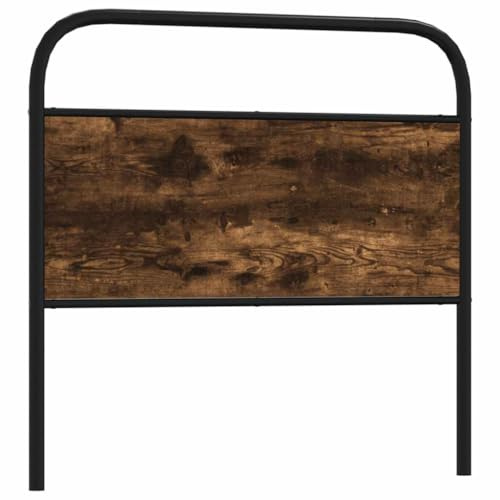 vidaXL Ersatz-Kopfteil Räuchereiche 90 cm Stahl und Holzwerkstoff, Bettkopfteil, Bettzubehör, Kopfteil für Einzelbett, Bettkopfteile, Zubehör Bett