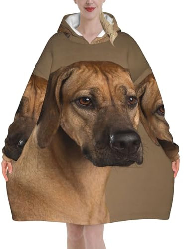 YXDVPALNE Rhodesian Ridgeback Übergroßer tragbarer Kapuzenpullover für Damen, Flanell-Pulloverdecke, Decken-Sweatshirt