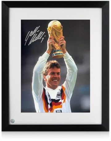 Exclusive Memorabilia Lothar Matthäus Signed Germany Football Photo: World Cup Winner. Framed
