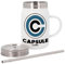Mug Isotherme en Inox avec Couvercle et Paille - Capsule Corp. Geek Jeux Video Serie Film - 500 ml - Tasse Thermo
