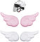Decorazione per Casco da Moto, 2 paia Ali del Casco Elettriche Adesivi Decorativi, Decorazione Adesiva per Casco Carino da Moto, Accessori per Caschi per Moto, per Caschi per Bici da Sci, Bianco/rosa