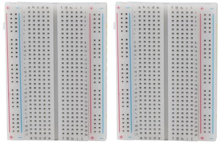 Heevhas 400 Pin Breadboard Lötfreie Leiterplatten-Sets Elektronik Steckbrett Experimentierboard 4 Stromschienen Steckbrett Set Elektronisches Experiment für Arduino Jumper Kabel (2 Stück)