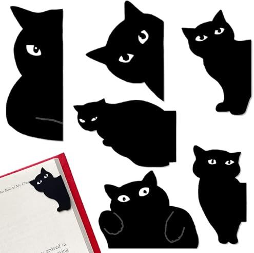 LOMSUXA 6 Stück Magnetische Lesezeichen Süsse Katze Tiere Magnet Lesezeichen-Clips Magnetlesezeichen Kinder Magnet Seiten Markierungen Schreibwaren Geschenke für Schüler Lehrer Studenten Buchliebhaber