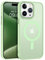 BENTOBEN Cover Magnetica per iPhone 15 Pro, Custodia Telefono con Protezione Completa, Compatibile con MagSafe, Retro Traslucida Opaca, Protezione di Livello Militare, Resistente ai Graffi, Verde