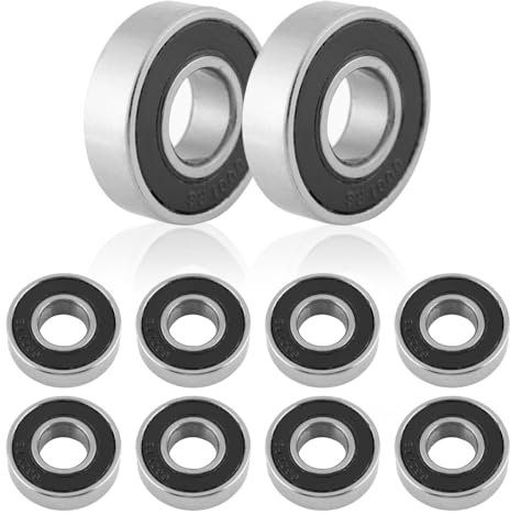 Uadme Kugellager 6001 2RS, 10 Stück Gummi Versiegelte Rillenkugellager 12x28x8 mm für Industriemaschinen Autos Schiffe Haushaltsgeräte, Niedrige Reibung