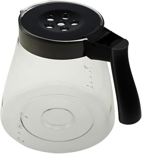 Spare parts Biz, Genuine Manufacturer Glass Pitcher (Black) Compatible with DeLonghi HZ1023 ICM17210 Clessidra Coffee Machine
