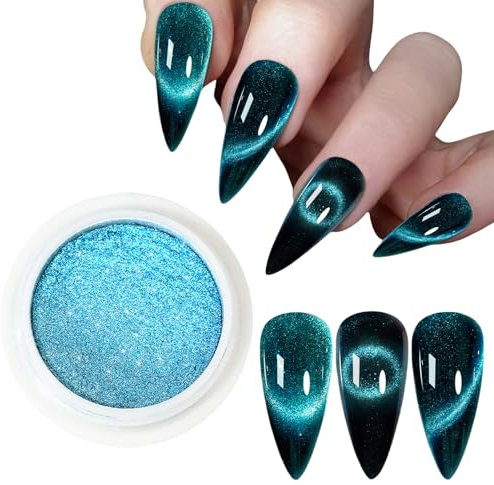 Cats Eye Powder Nails Powder 9D Cats Eye Effect Mirrored Effect Pigment Nails Art Decorations For Woman