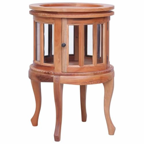 Woonisher Vitrinenschrank Natur 50 x 50 x 76 cm Massivholz Mahagoni beistelltisch Holz Outdoor klein Tisch