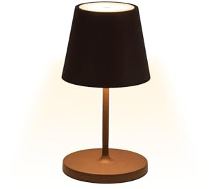 NEONA AVA LED-Tischleuchte (kabellos, Akku + Ladestation) – Touch-Dimmung, IP54 wetterfest, Warmweiß 2700 K, 10 Std. Laufzeit – moderne Ambientebeleuchtung (Rostbraun)