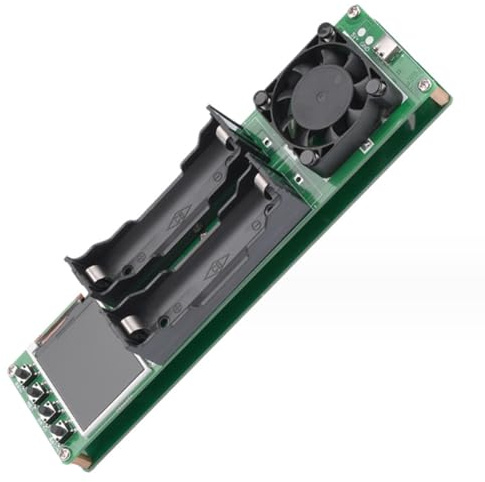 Uikdjgu Green 18650 Lithium Battery Capacity Tester 2Channel Automatic Internal Resistance Tester Battery Power Detector Module Type-C