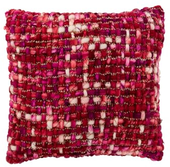 J-line Kissen Gebraennt – Textil – Dunkelrosa