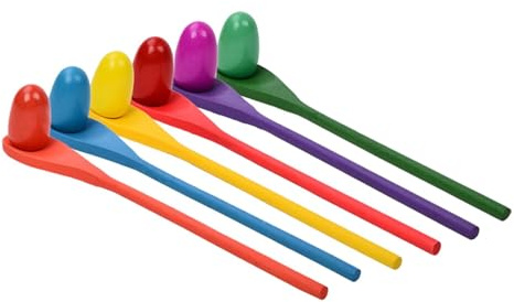 TWTCZOZ Juego de Carreras de Huevos Y Cucharas de 6 Piezas, Juguete Educativo para Niños en Edad Preescolar, para Adultos en El Jardín.