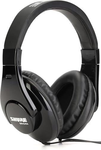 Shure SRH240A geschlossener Kopfhörer / Over-ear, geräuschunterdrückend, druckvolle Bässe und detaillierte Höhen, Schwarz
