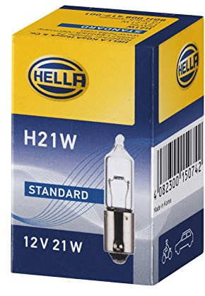 HELLA 8GH 008 417-001 Glühlampe - H21W - Long Life up to 3x longer lifetime - 12V - 21W - Sockelausführung: BA9s - Schachtel - Menge: 10