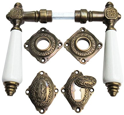 Jugendstil Türklinken Buntbart Messing #61-BB-AW
