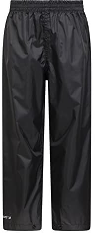 Mountain Warehouse Pakka Kids Waterproof Over Trousers Black (01) Kids Size 2-3 Years