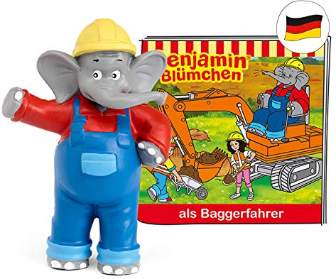 tonies Hörfiguren für Toniebox, Benjamin Blümchen – Benjamin als Baggerfahrer, Hörspiel für Kinder ab 3 Jahren, Spielzeit ca. 41 Minuten