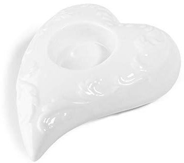 Holst Porzellan HKL 001 Teelichthalter 14 cm Herz, weiß, 13.5 x 11.5 x 4.5 cm 2 Stück