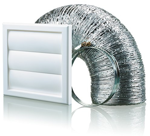 Cooker Hood Wall Ventilation Duct Gravity Flap Shutter Vent Kit Bathroom Fan or Kitchen Hob Extractor (6 inch White)